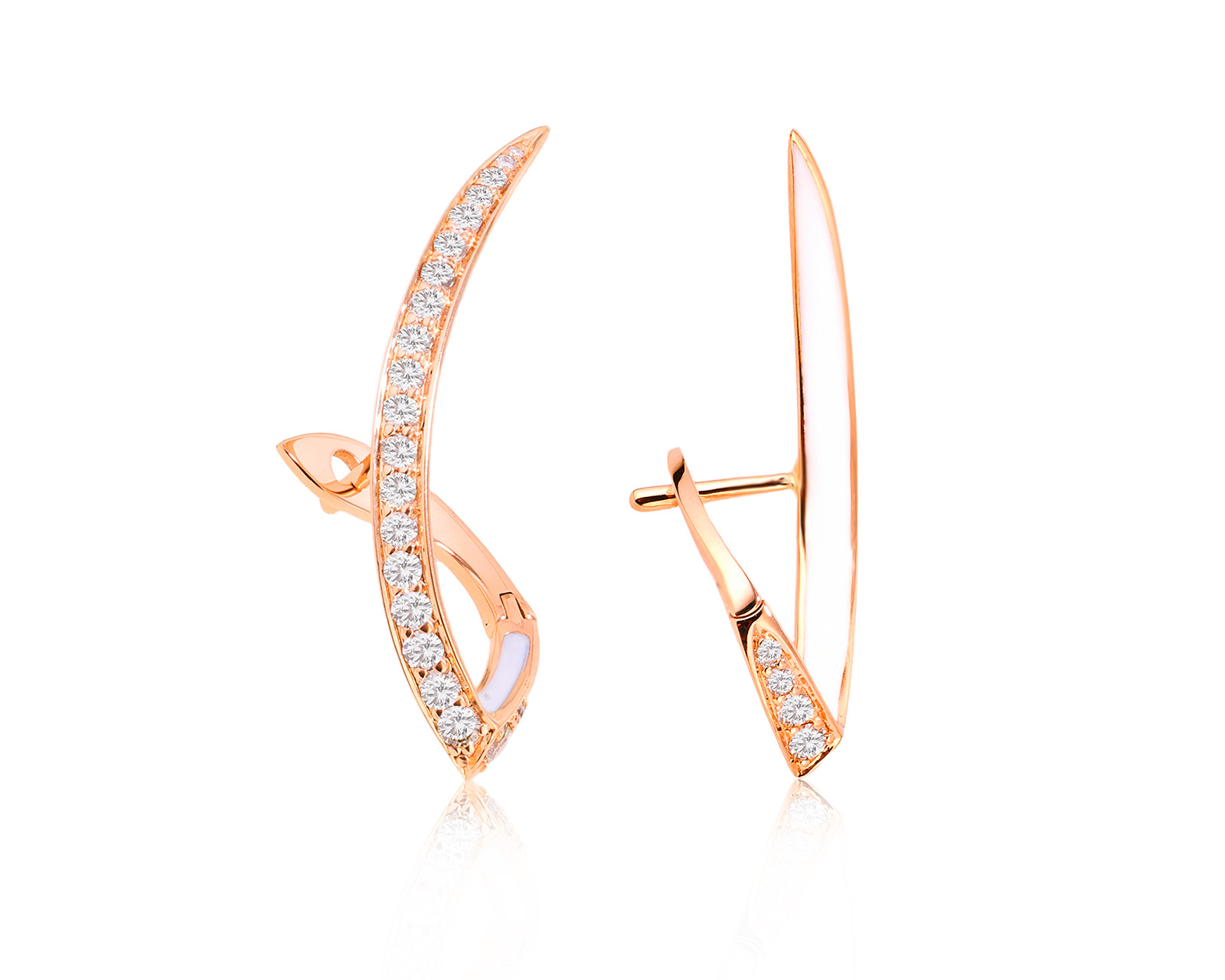 Оригинальные золотые серьги с бриллиантами 0.89ct Roberto Bravo