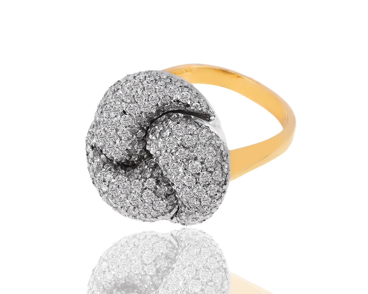 Итальянское золотое кольцо с бриллиантами 2.31ct