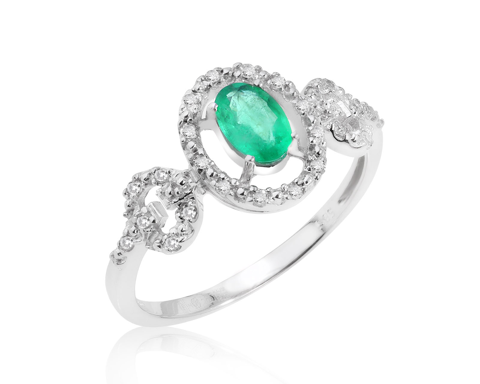 Золотое кольцо с изумрудом 0.34ct и бриллиантами 0.12ct 250824/9