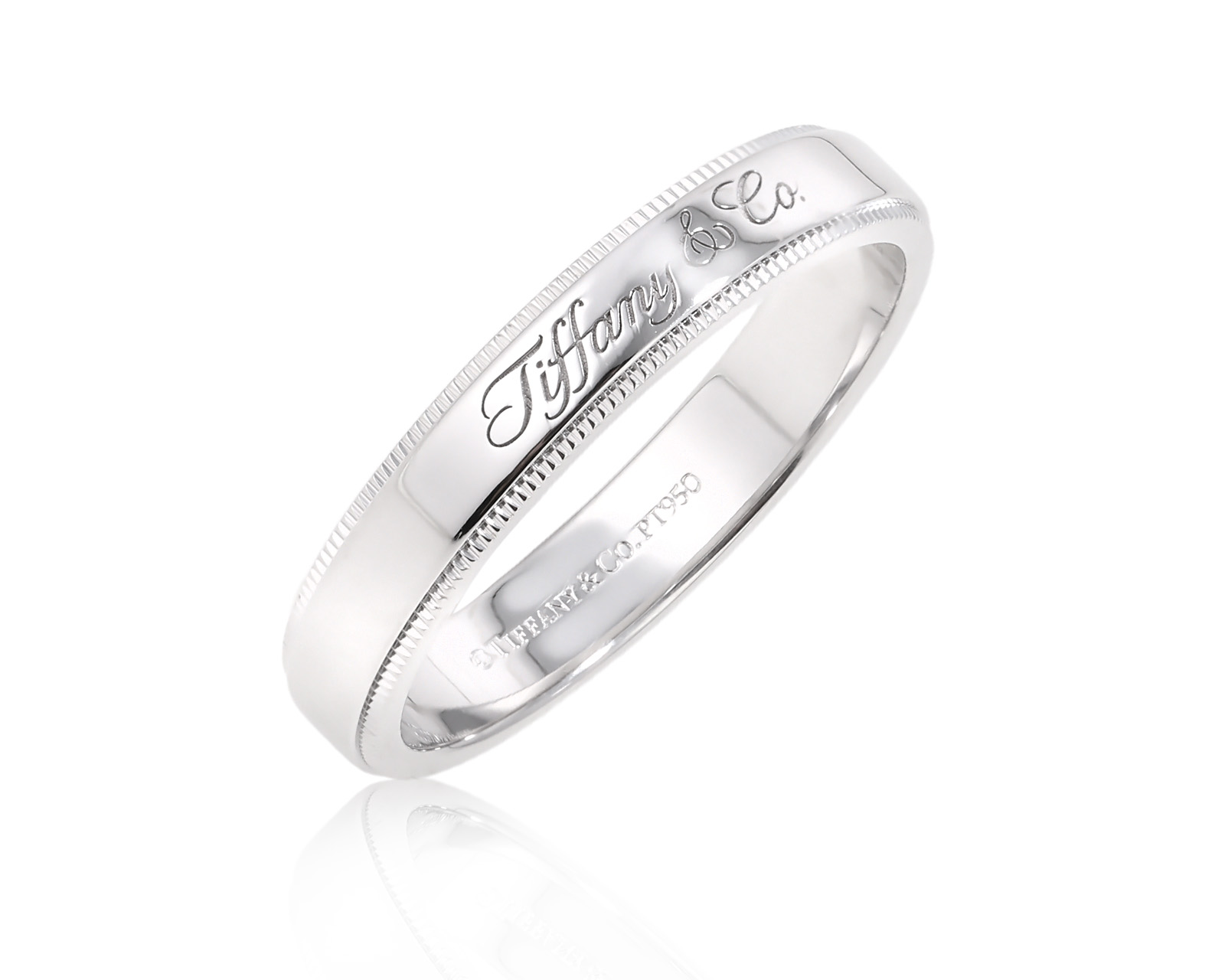 Оригинальное платиновое кольцо Tiffany&Co Milgrain 260625/12 Оригинальное платиновое кольцо Tiffany&Co Milgrain 260625/12