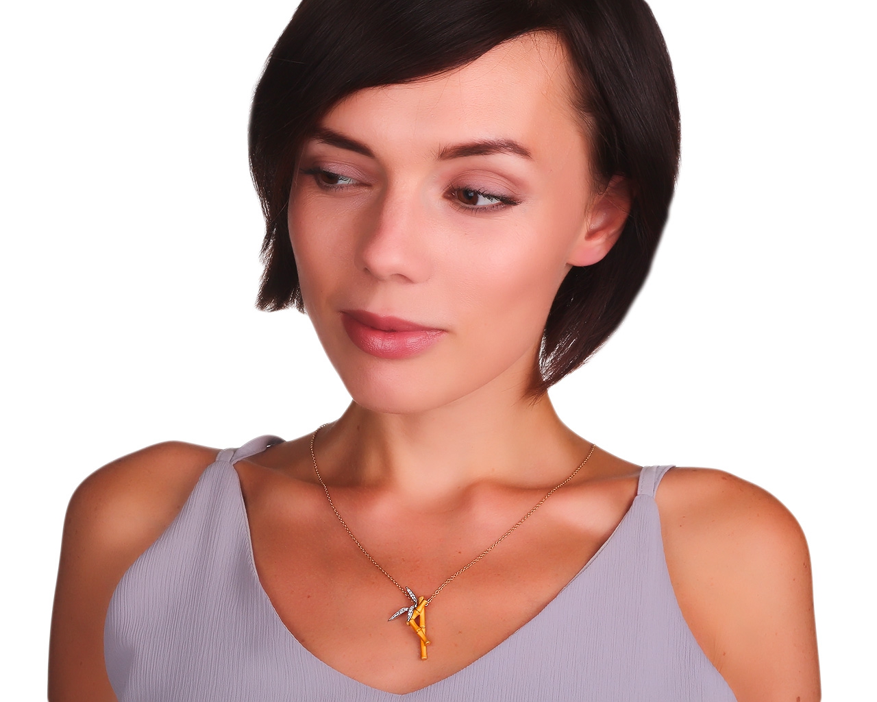 Изящная золотая подвеска с бриллиантами Carrera y Carrera Bambu