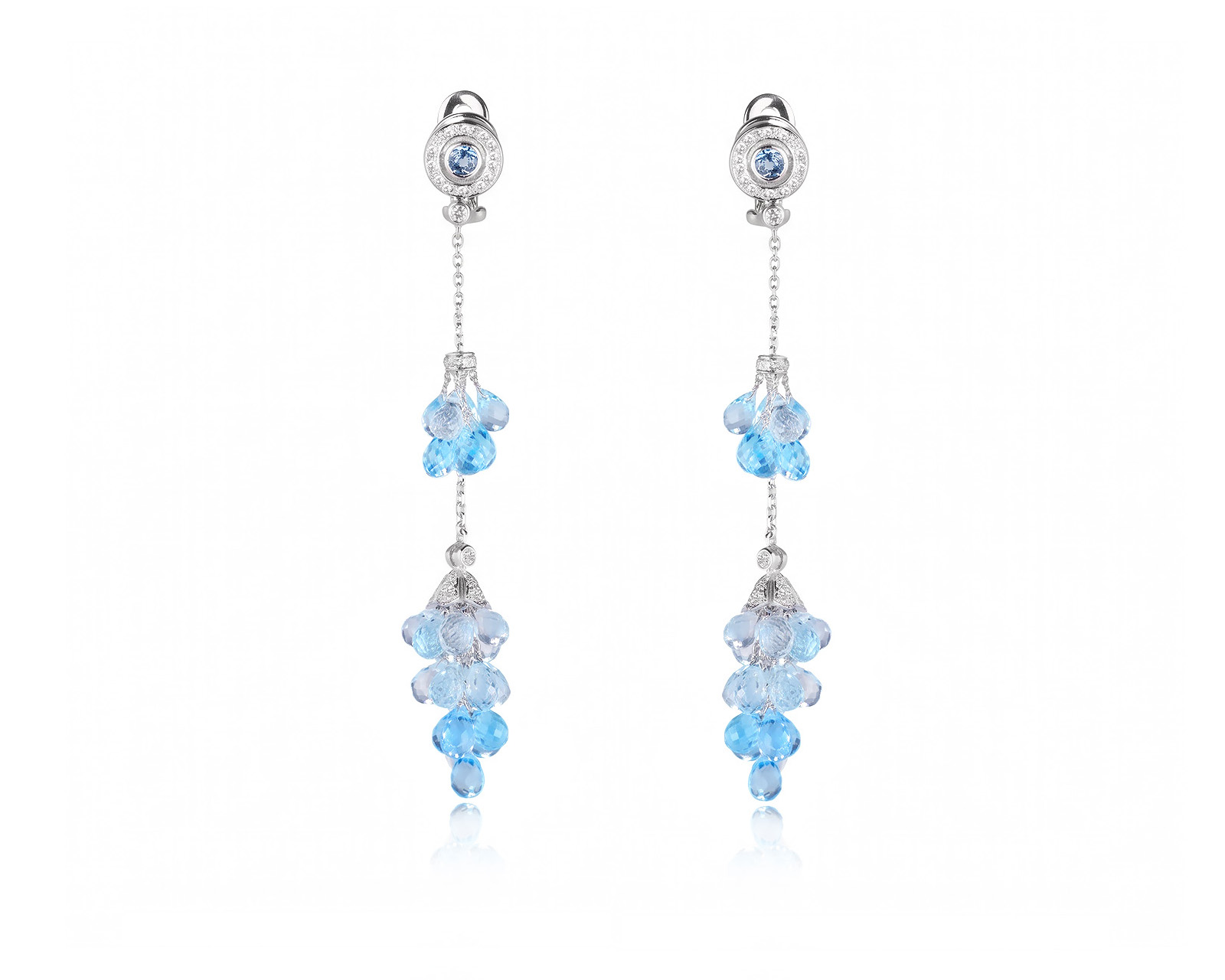 Золотые серьги с топазами 38.82ct и бриллиантами 0.77ct 250726/2