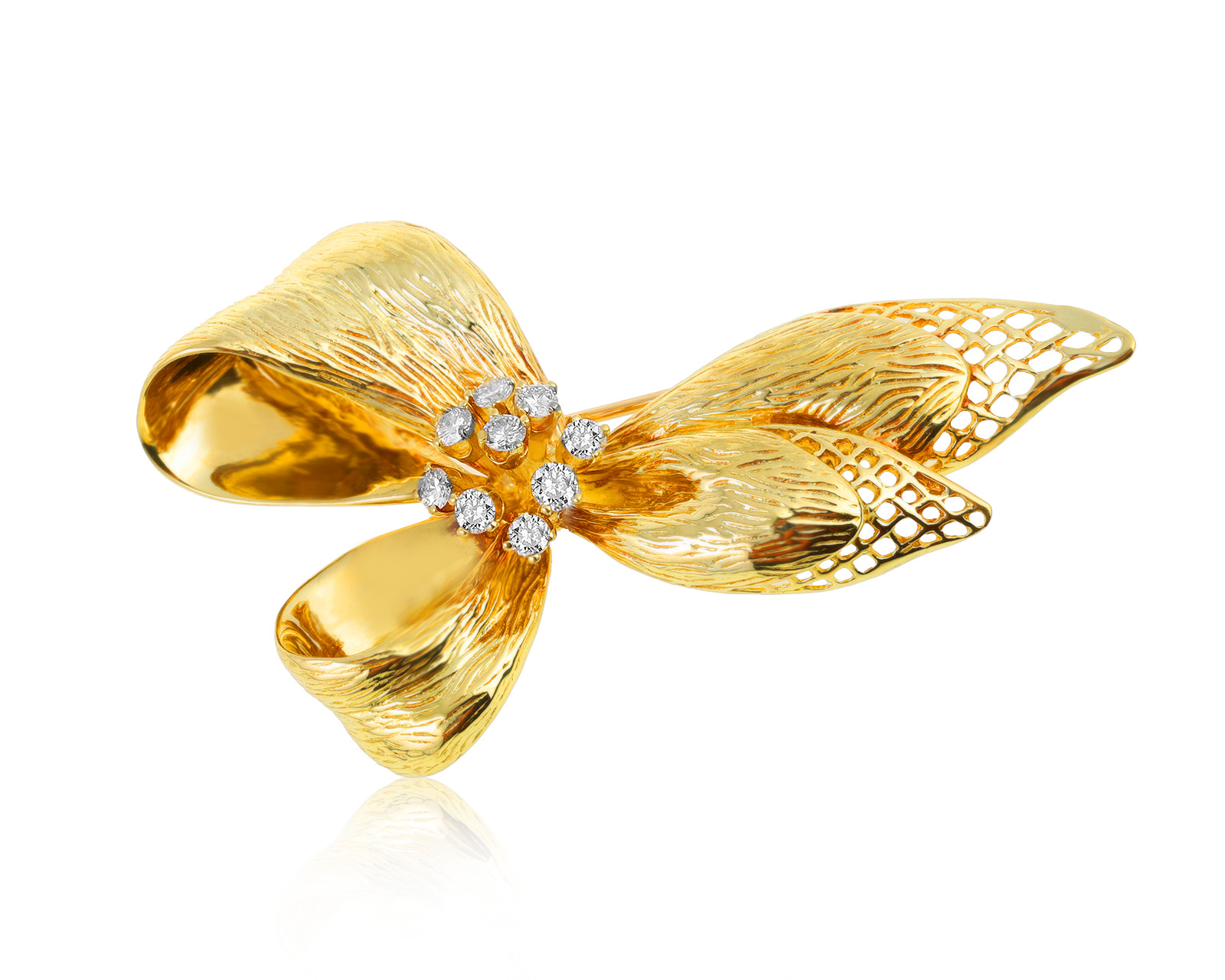 Оригинальная золотая брошь с бриллиантами 0.45ct Tiffany&Co