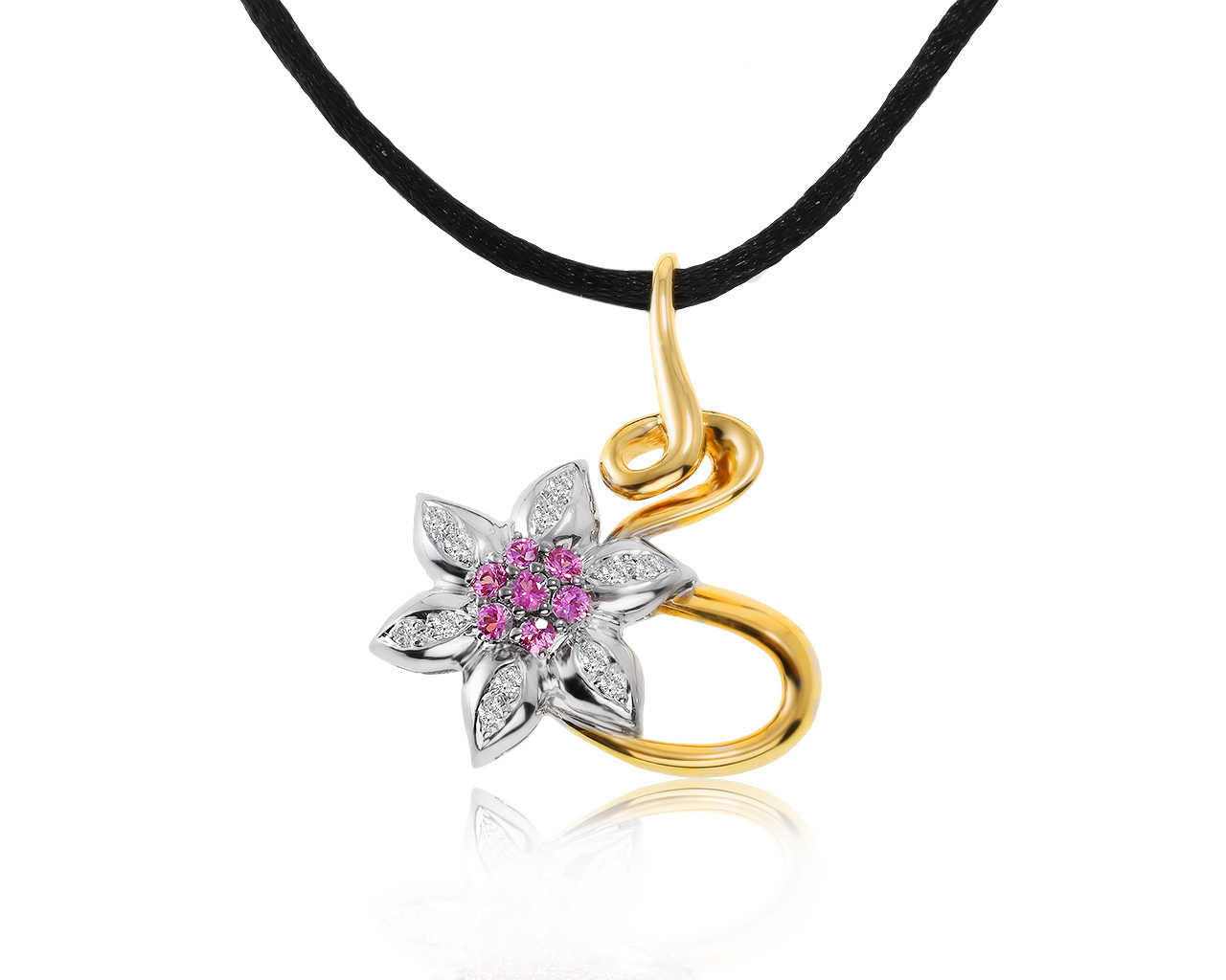 Модный золотой кулон с сапфирами 0.47ct 240221/6 Модный золотой кулон с сапфирами 0.47ct 240221/6