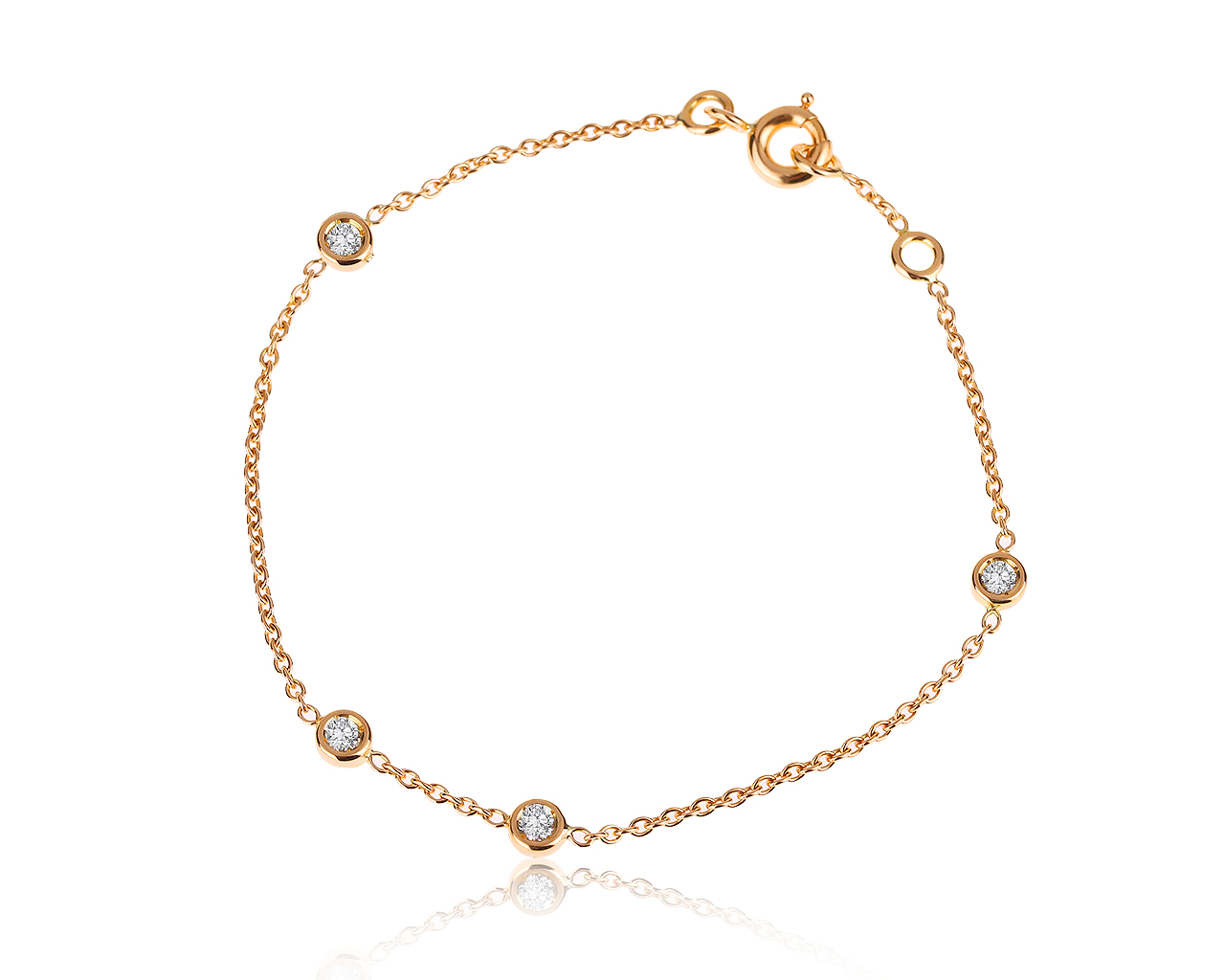 Безупречный золотой браслет с бриллиантами 0.20ct 201020/20