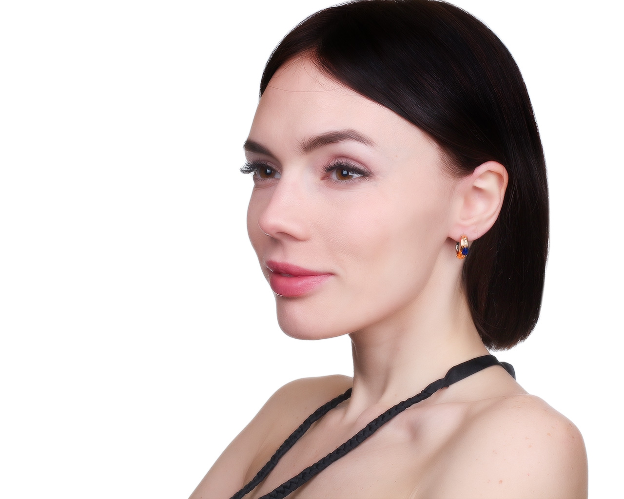 Изысканные золотые серьги с сапфирами 1.01ct