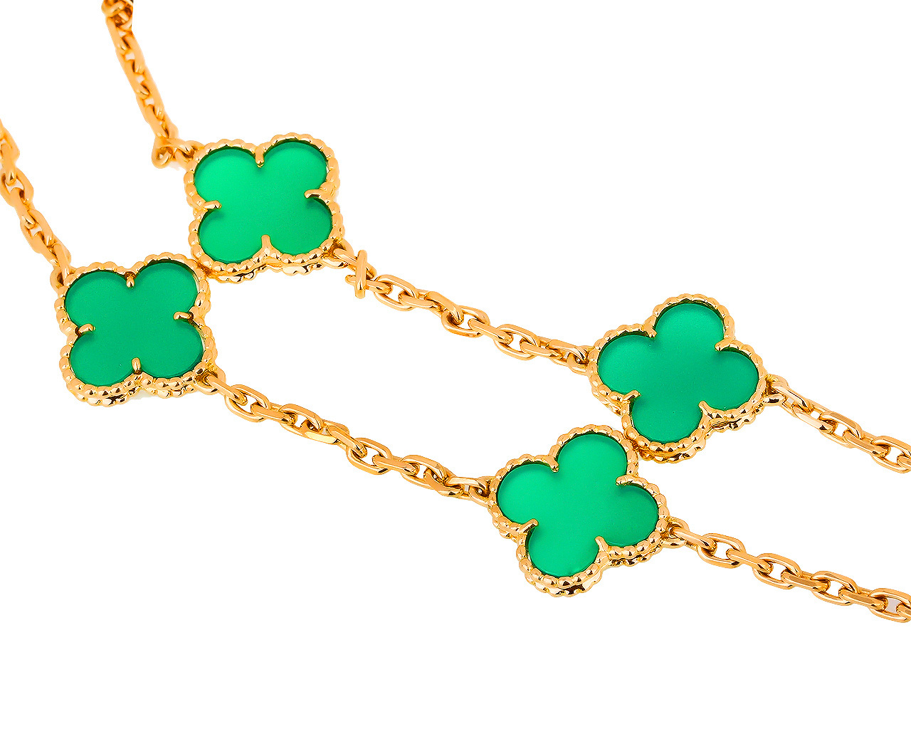Золотое колье с халцедоном Van Cleef&Arpels Vintage Alhambra 181218/4