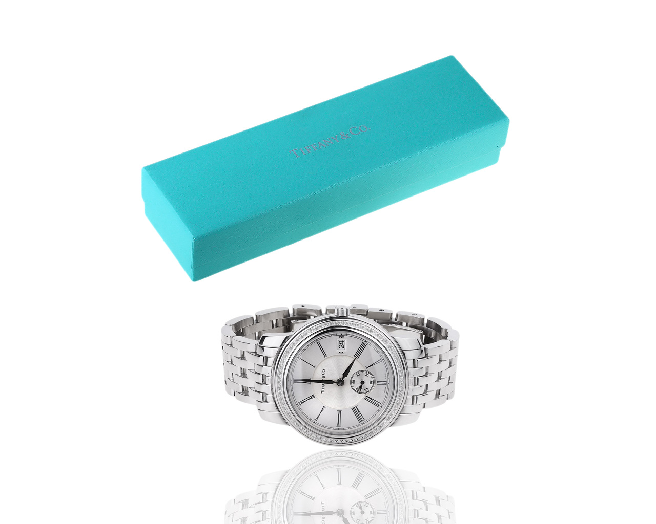Прекрасные часы с бриллиантами 0.45ct Tiffany&Co Atlas
