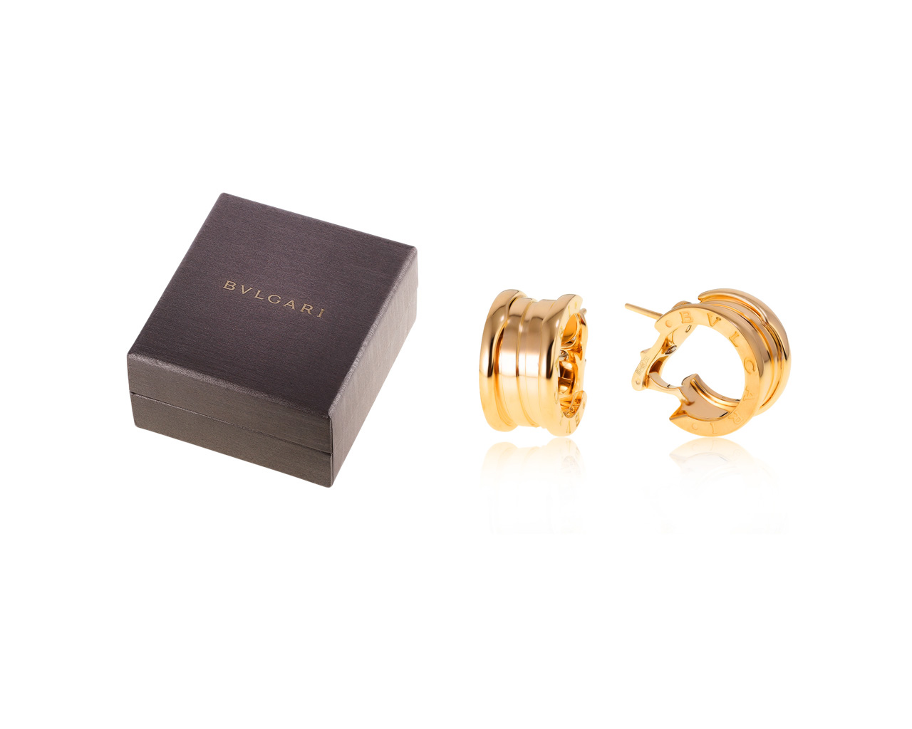 Оригинальные золотые серьги Bvlgari B.Zero1