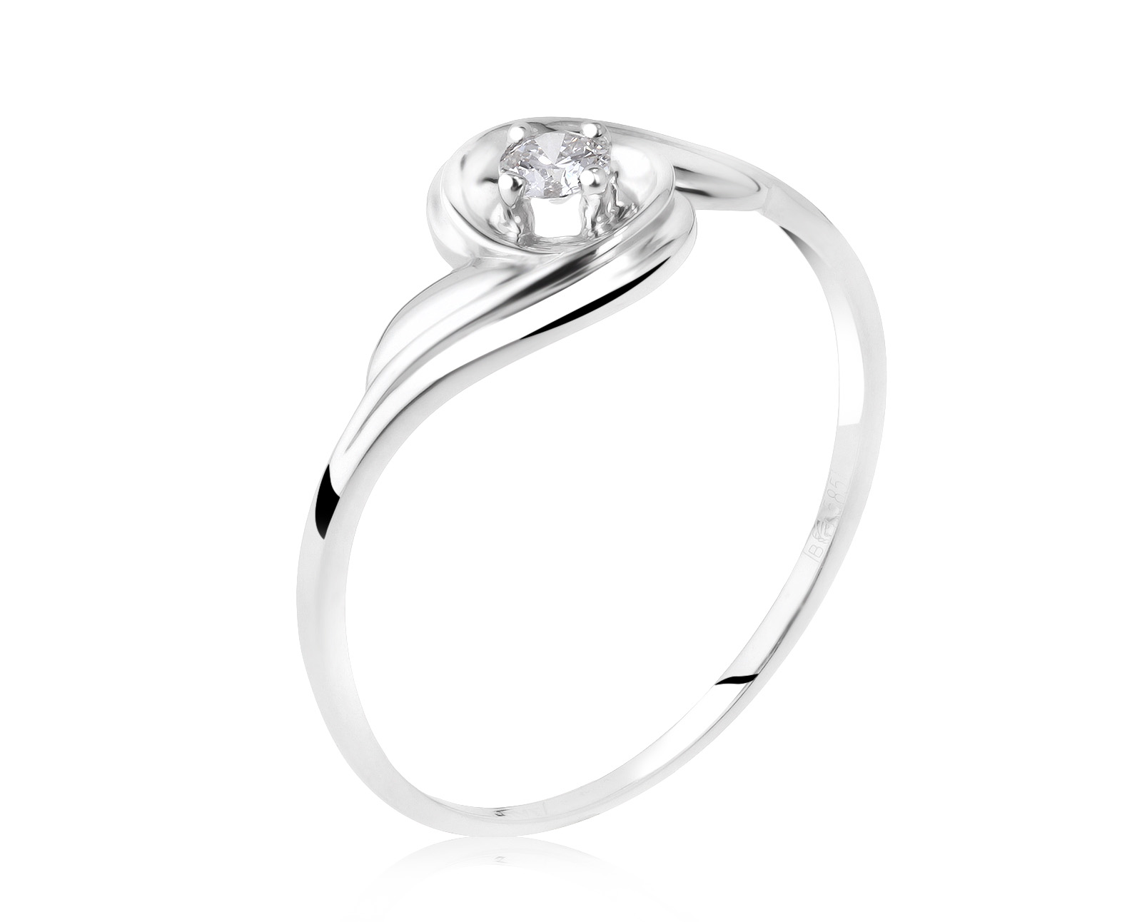 Изящное золотое кольцо с бриллиантом 0.07ct 290421/2 Изящное золотое кольцо с бриллиантом 0.07ct 290421/2