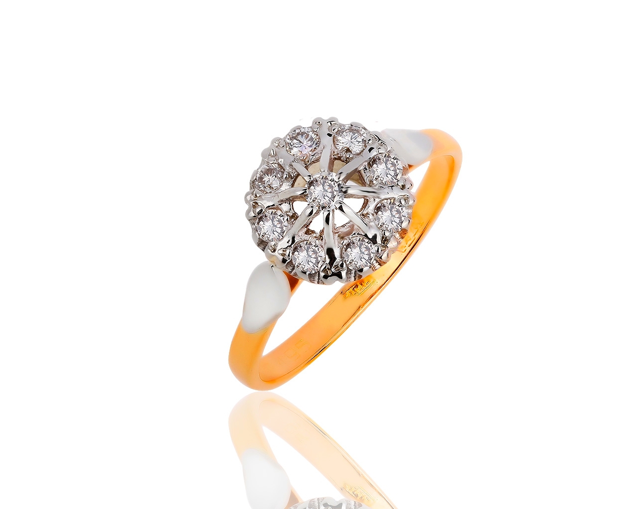 Винтажное золотое кольцо с бриллиантами 0.27ct