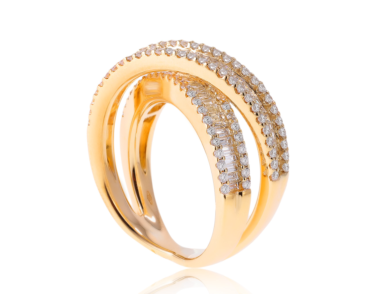 Оригинальное золотое кольцо с бриллиантами 1.86ct Crivelli 201120/2