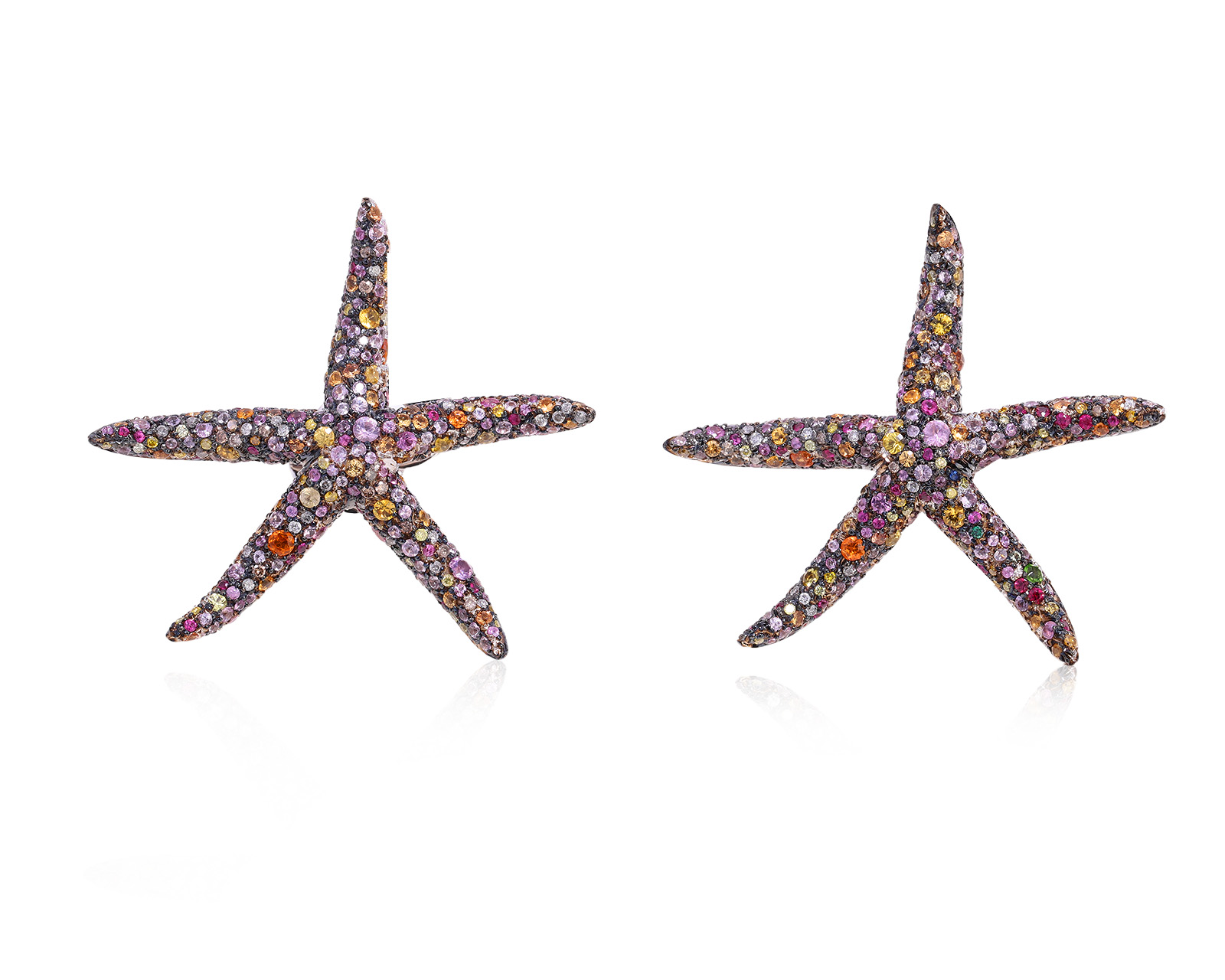 Оригинальные золотые серьги с сапфирами 13.50ct Paolo Piovan Starfish 100325/2