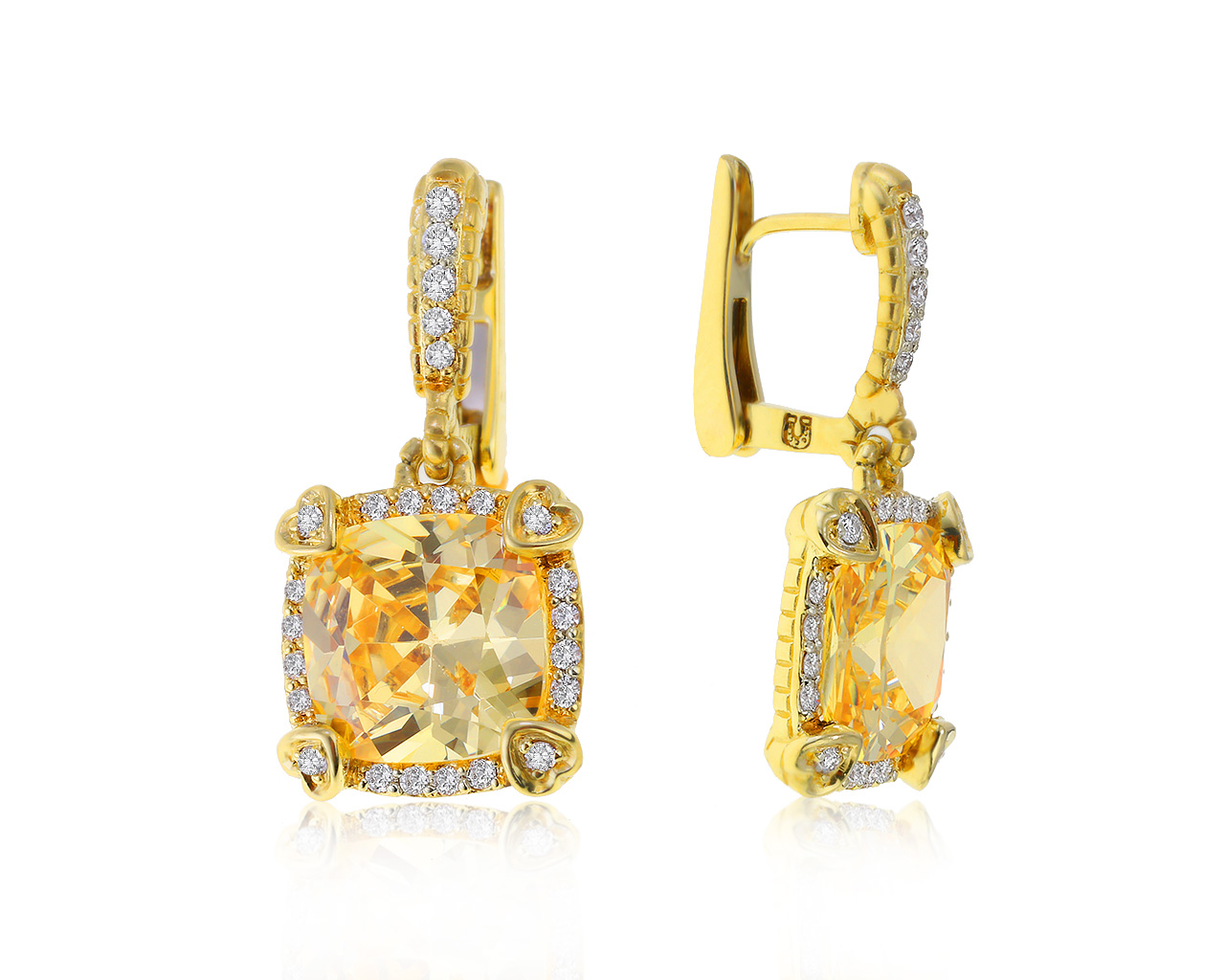 Оригинальные золотые серьги с бриллиантами 0.55ct Judith Ripka 110521/7