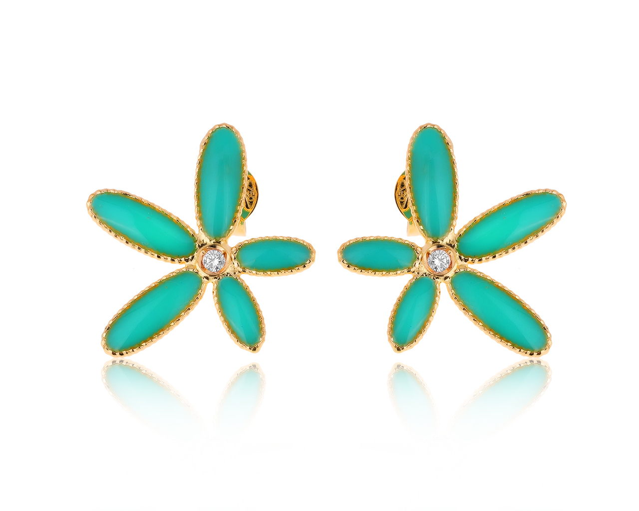 Оригинальные золотые серьги с бриллиантами 0.04ct Roberto Coin 231020/2