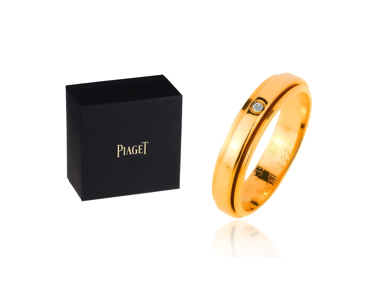 Оригинальное золотое кольцо с бриллиантом Piaget