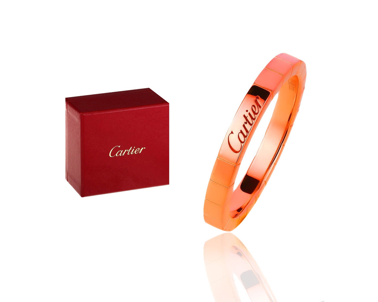 Оригинальное золотое кольцо Cartier Lanieres 