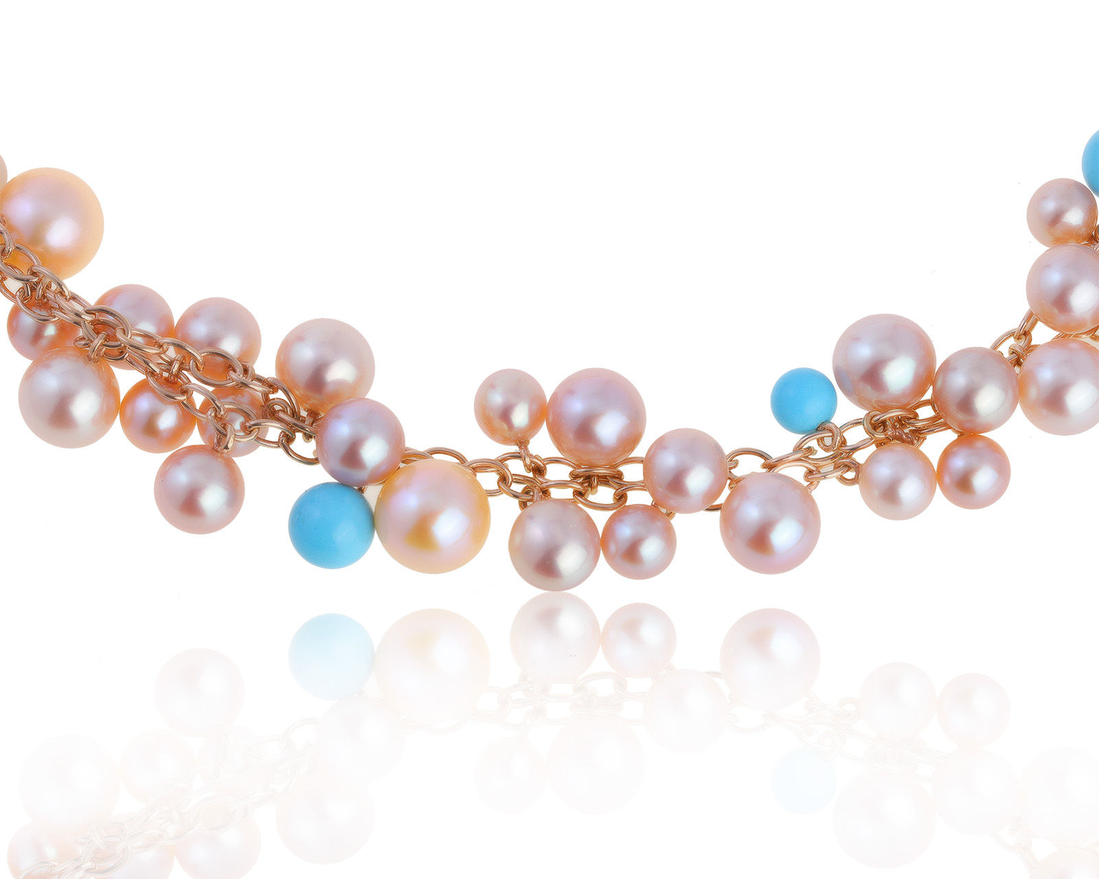 Оригинальное золотое колье с жемчугом 5-9 мм MiMi 150721/6