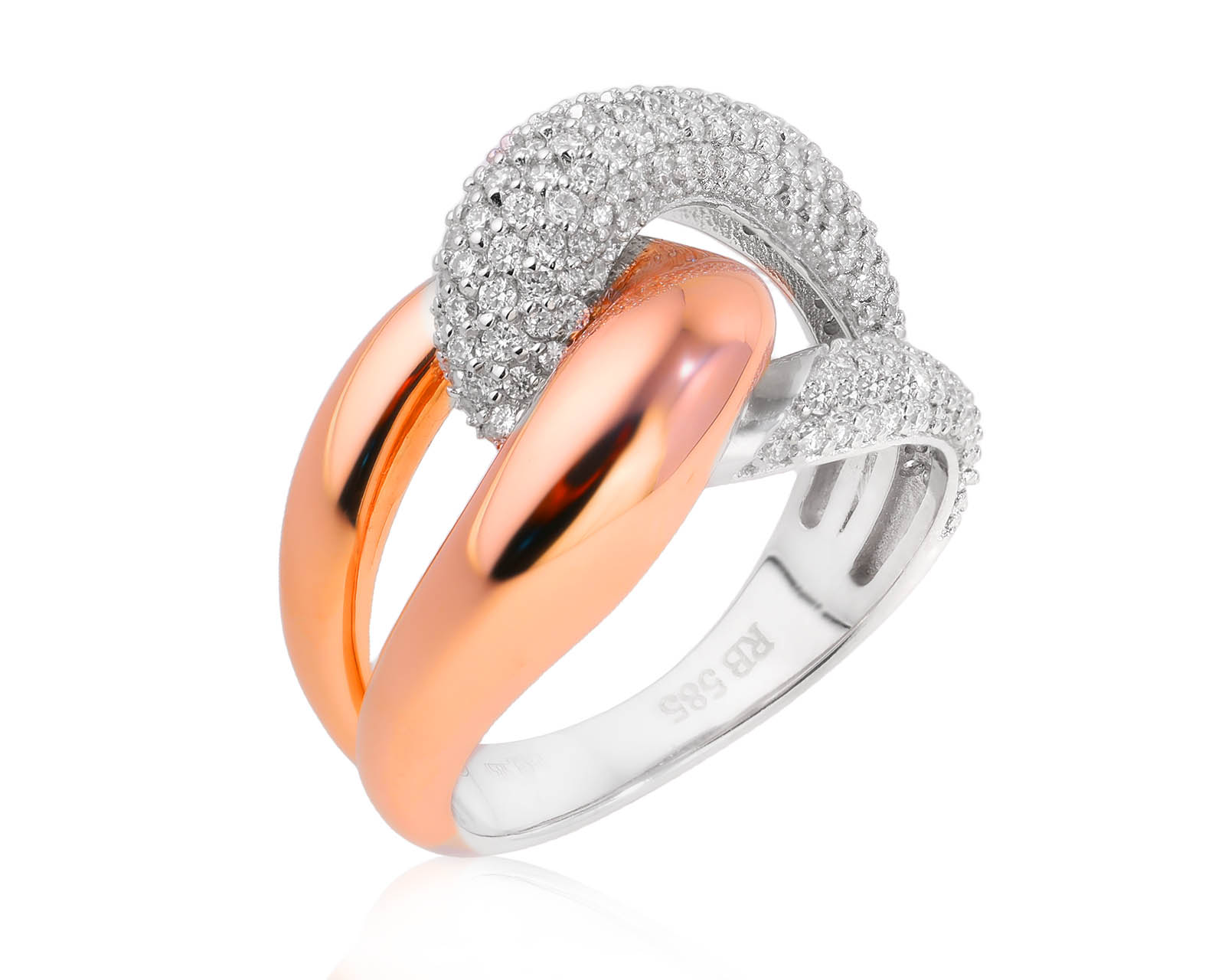 Оригинальное золотое кольцо с бриллиантами 1.18ct Roberto Bravo