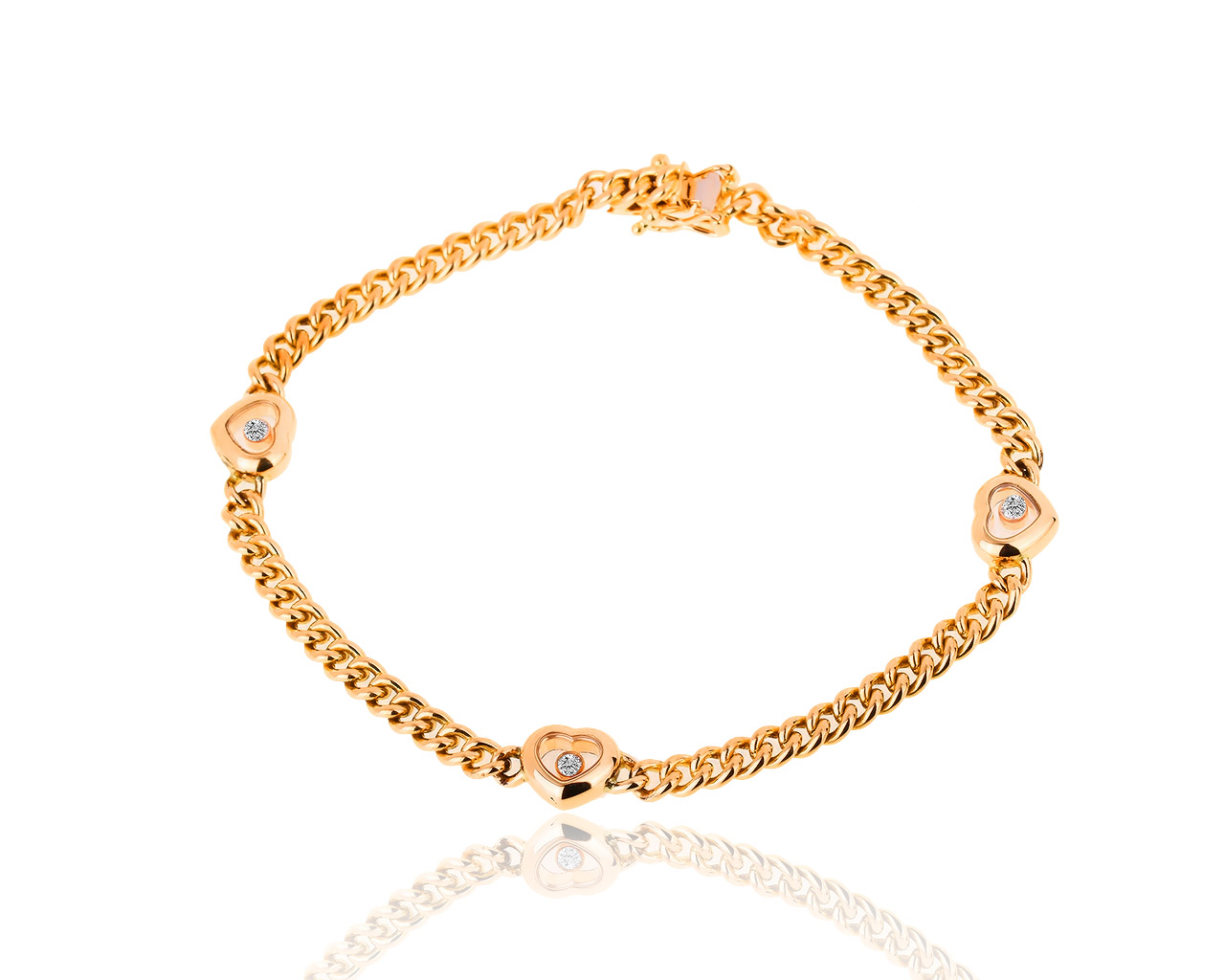 Золотой браслет с бриллиантами 0.15ct Chopard Happy Diamonds