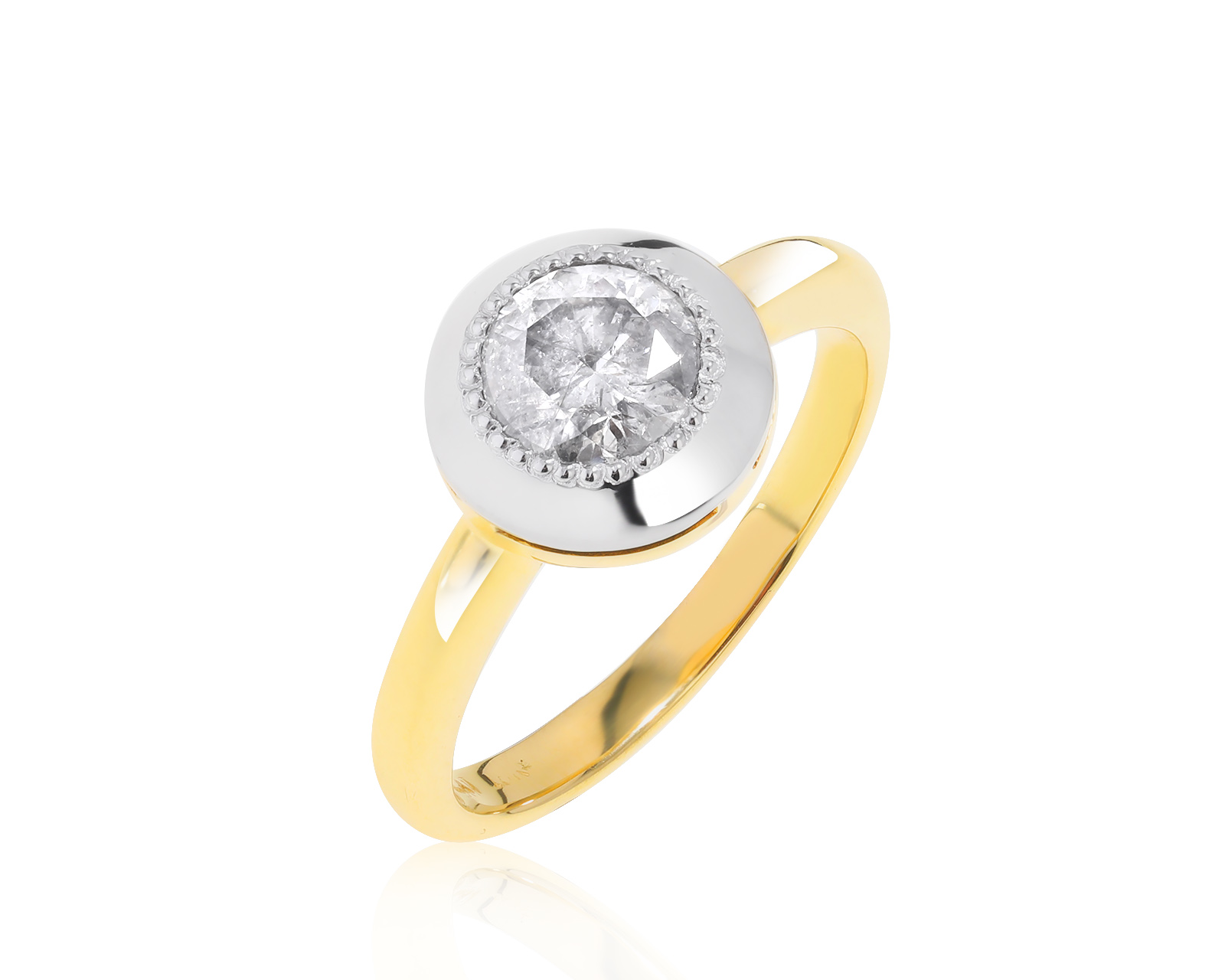 Шикарное золотое кольцо с бриллиантом 1.40ct