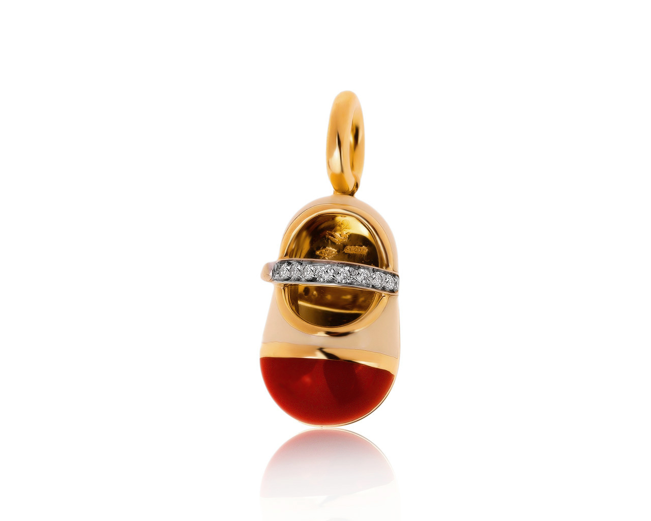 Оригинальный золотой кулон с бриллиантами 0.07ct Aaron Basha 090320/5