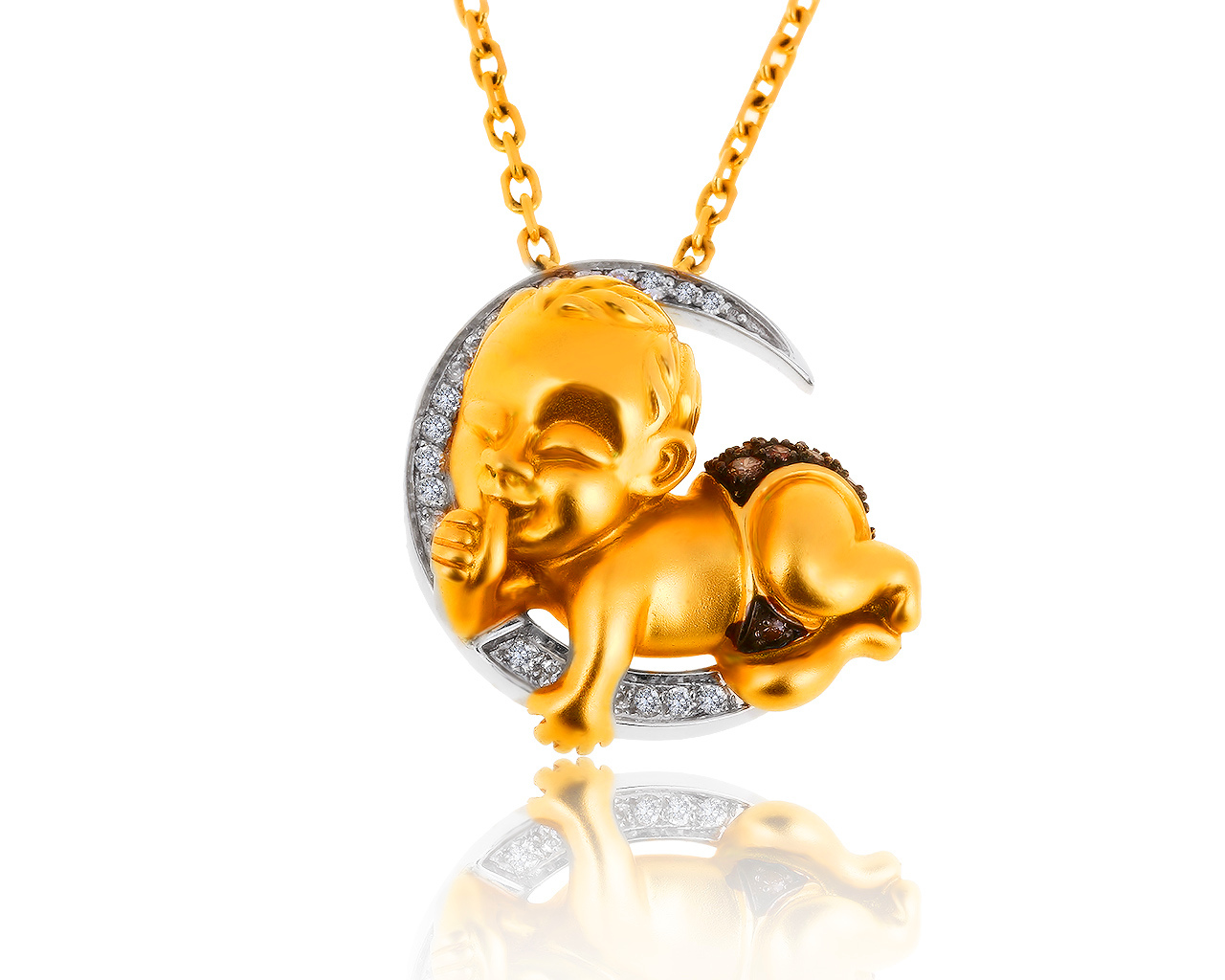 Итальянский золотой кулон с бриллиантами 0.38ct