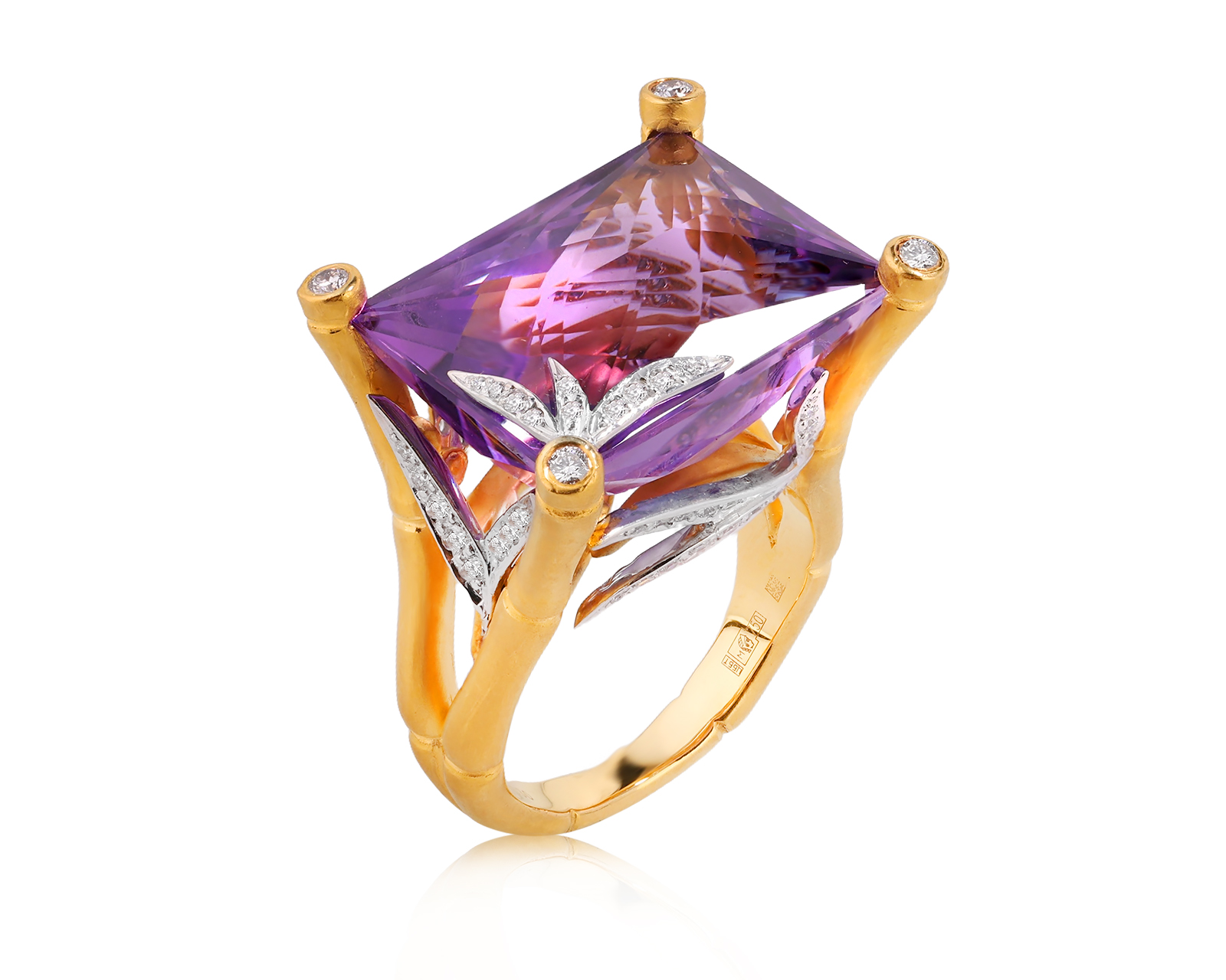 Оригинальное золотое кольцо с аметистом 20.99ct Carrera y Carrera Bambu 150326/4