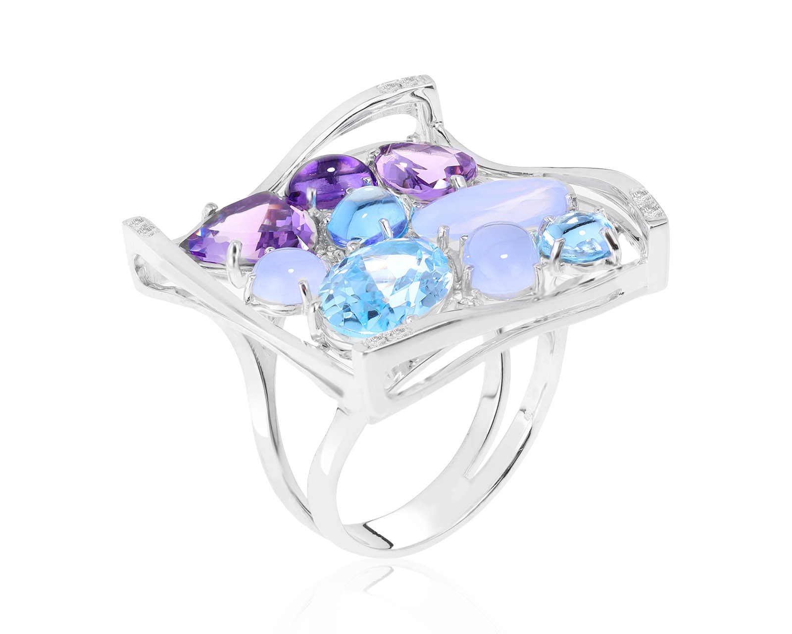 Восхитительное золотое кольцо с топазами 5.30ct 211121/5