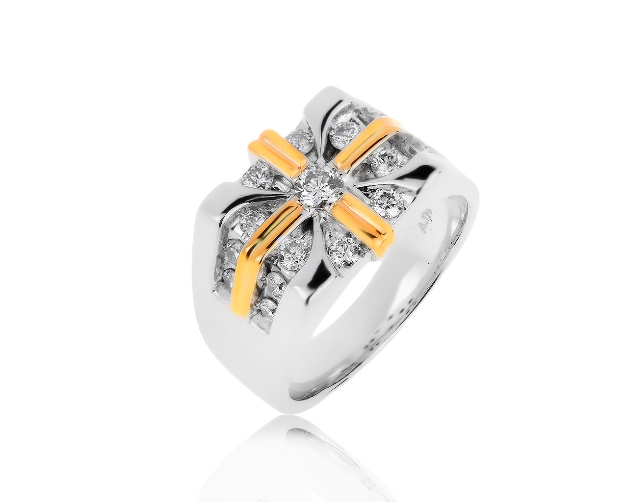 Солидное золотое кольцо с бриллиантами 1.26ct 241019/9