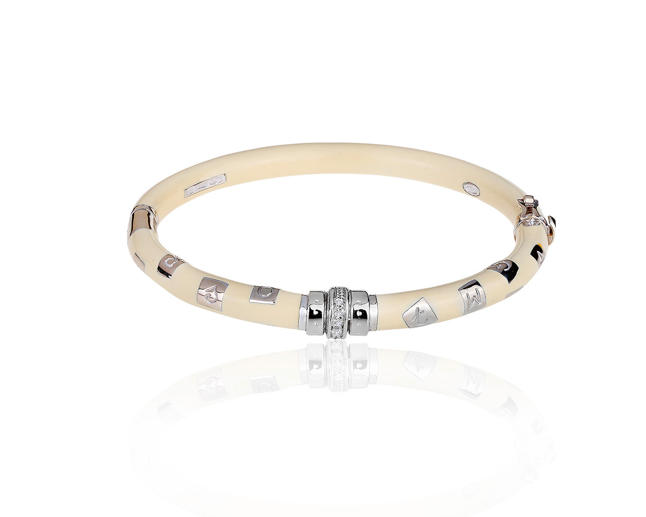 Оригинальный золотой браслет с бриллиантами 0.10ct Nouvelle Bague 240819/2