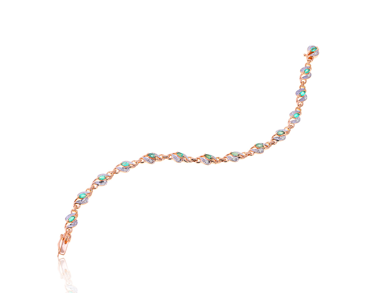 Модный золотой браслет с изумрудами 0.90ct 051120/9