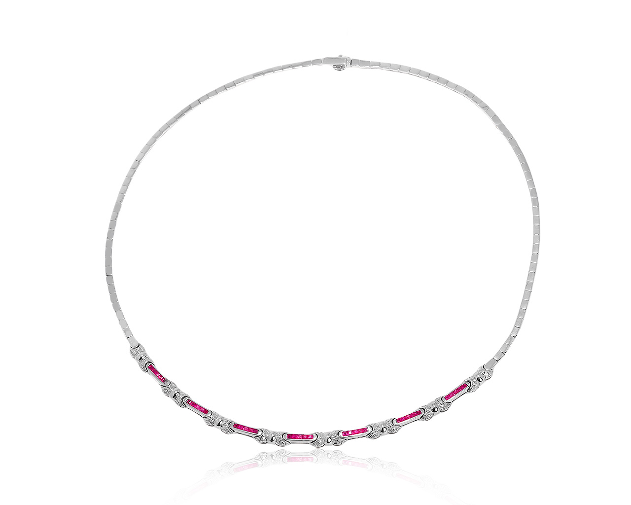 Чарующее золотое колье с рубинами 1.05ct