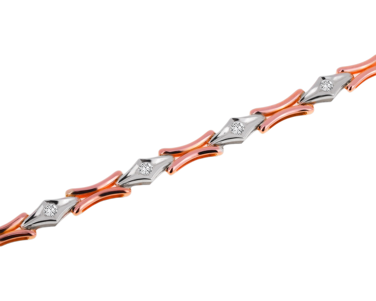 Стильный золотой браслет с бриллиантами 0.40ct