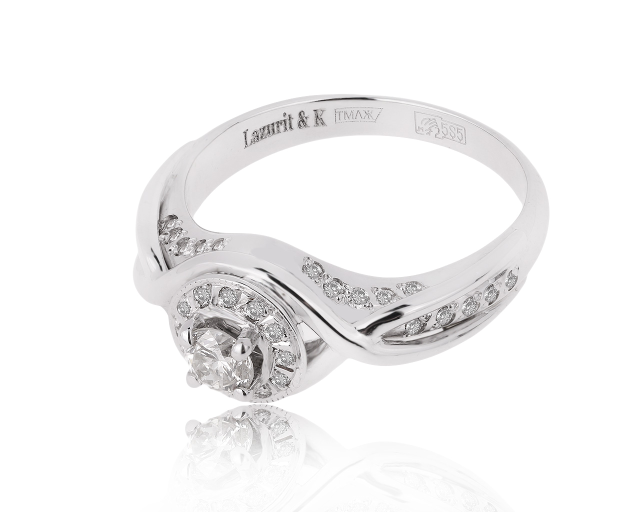 Притягательное золотое кольцо с бриллиантами 0.45ct 200820/14