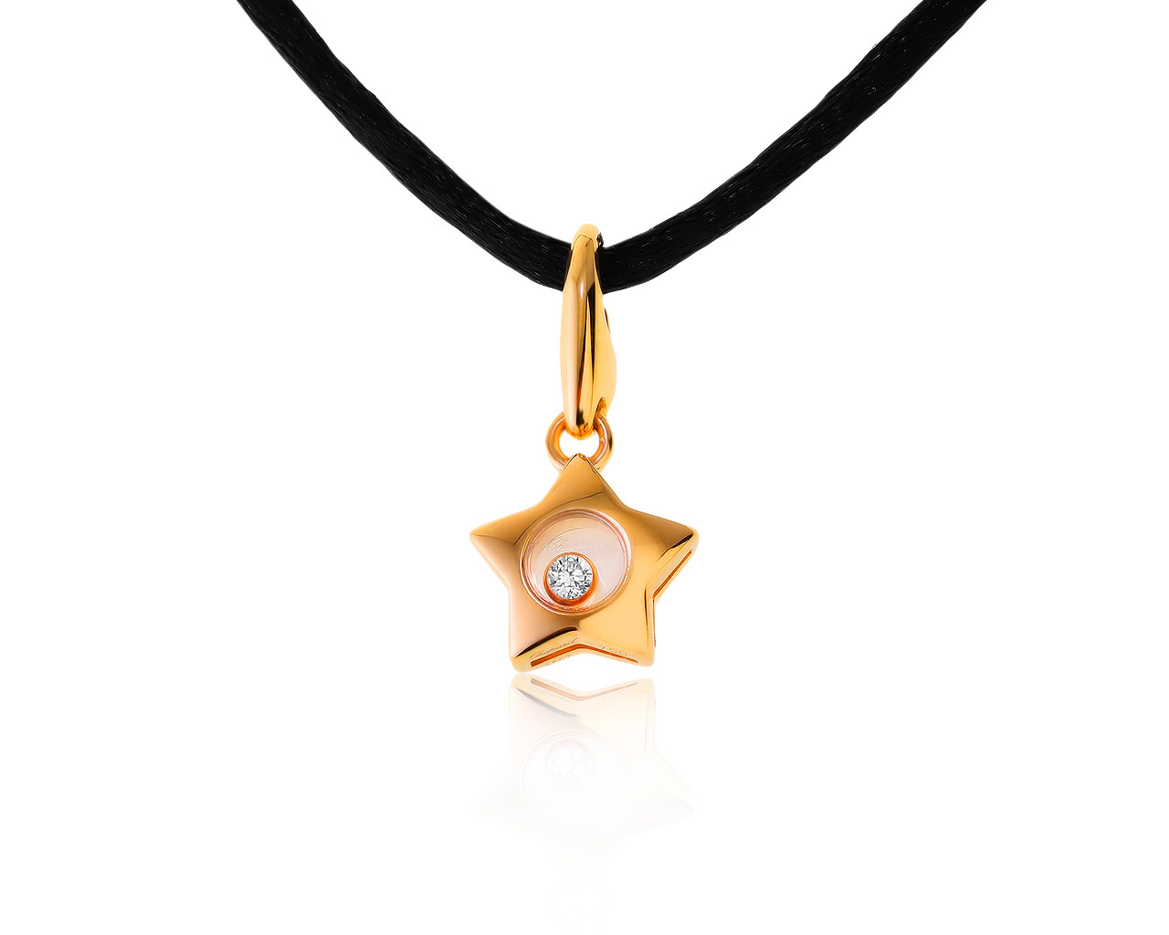 Оригинальный золотой кулон с бриллиантом 0.05ct Chopard 110121/7