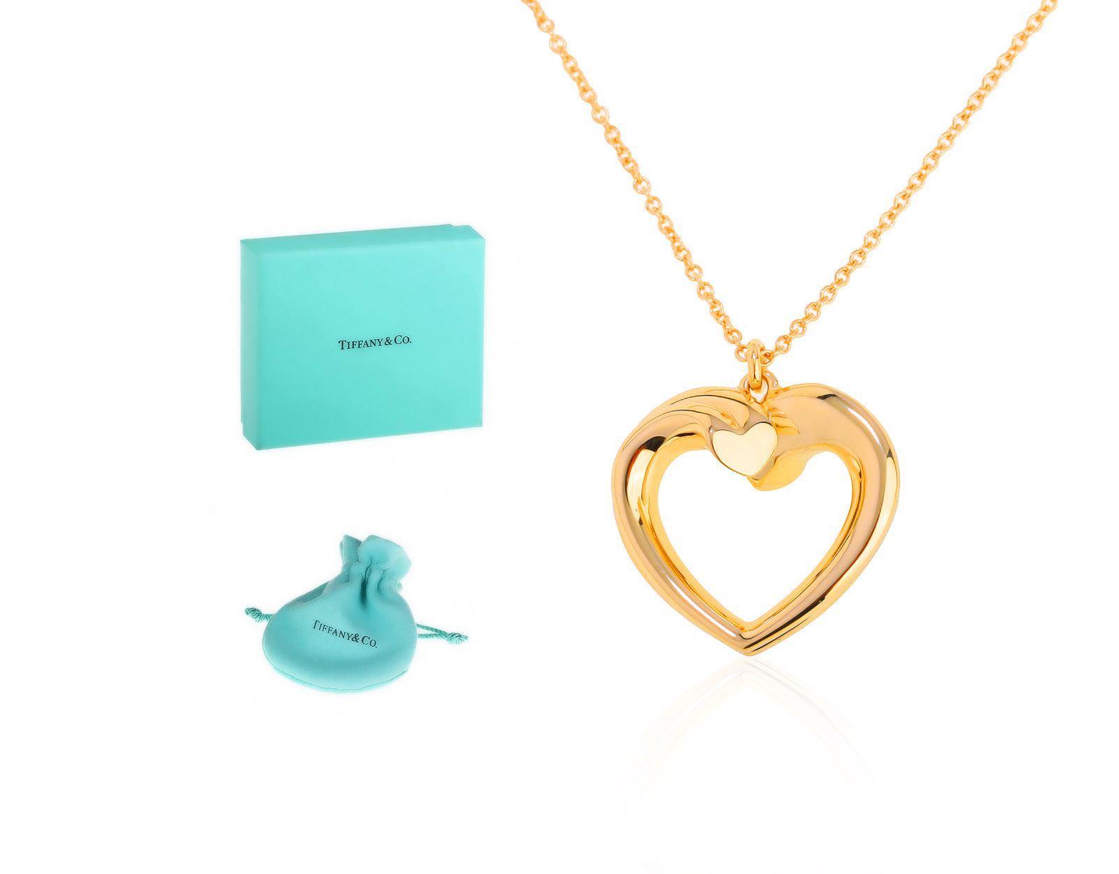 Оригинальный золотой кулон Tiffany&Co Paloma Picasso Tenderness Heart