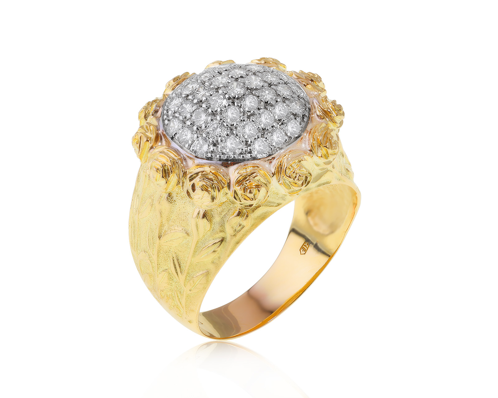 Золотое кольцо с бриллиантами 1.15ct