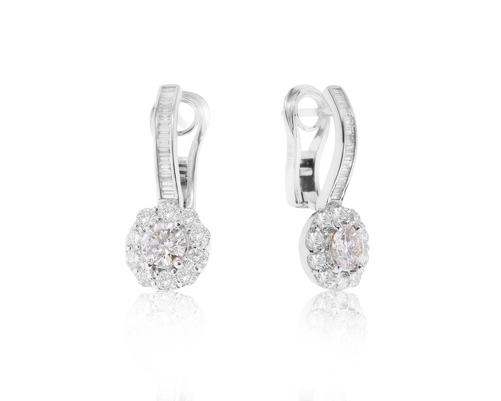 Шикарные золотые серьги с бриллиантами 2.85ct 141222/13