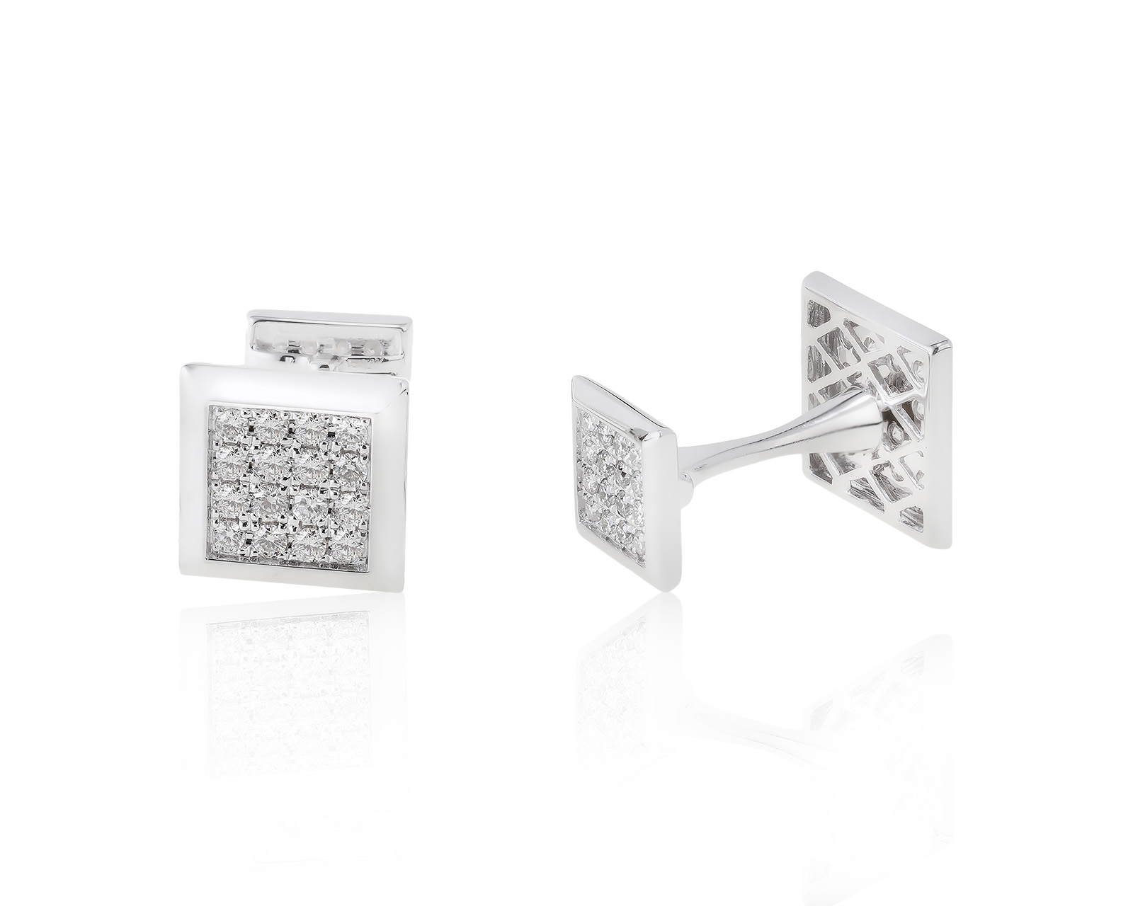 Золотые запонки с бриллиантами 1.44ct 230623/3