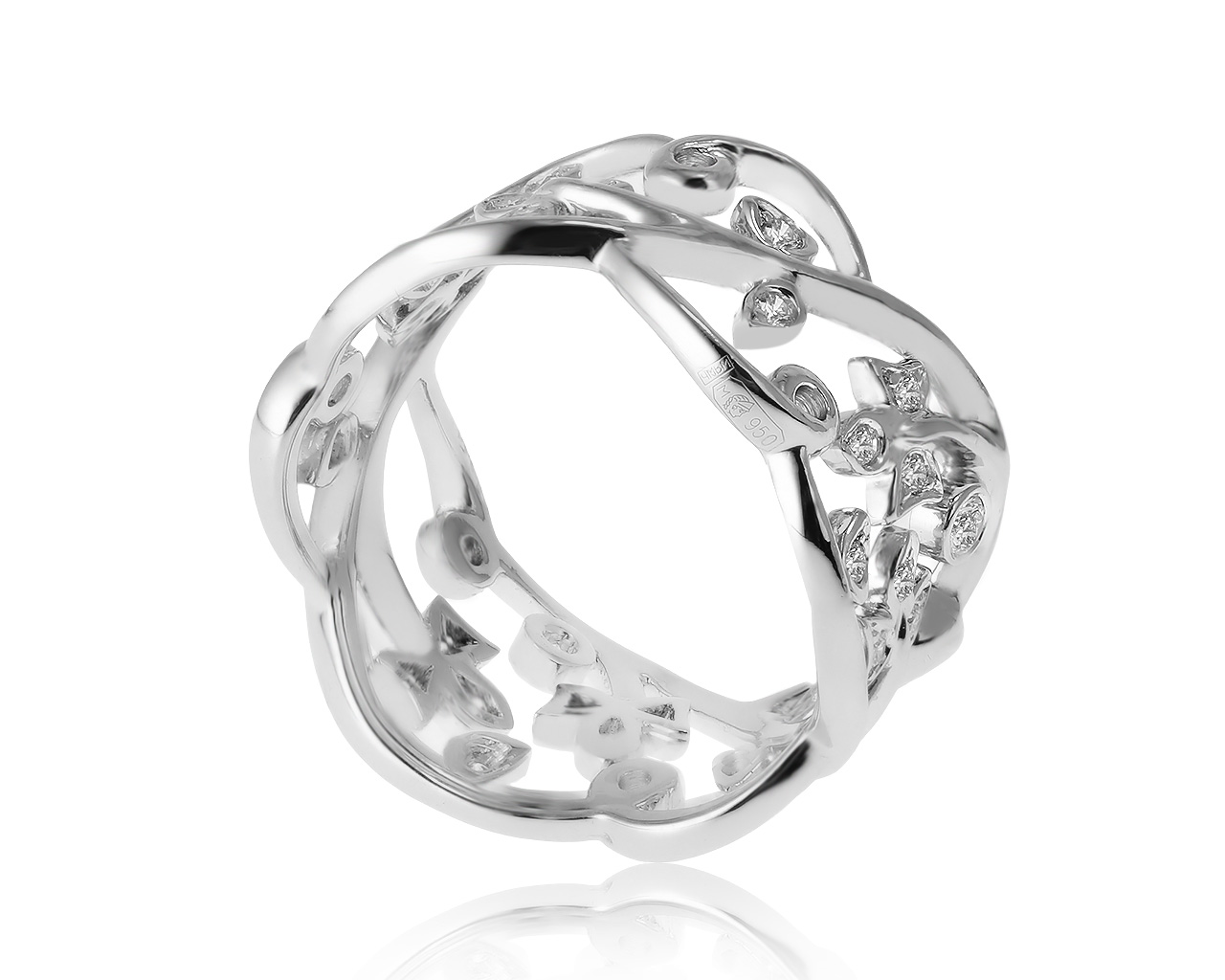 Оригинальное платиновое кольцо с бриллиантами 0.30ct Tiffany&Co 251220/3