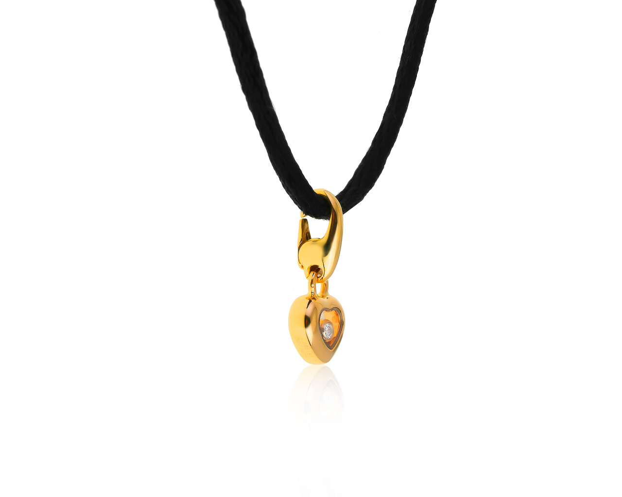 Оригинальный золотой кулон с бриллиантом 0.05ct Chopard Happy Diamonds