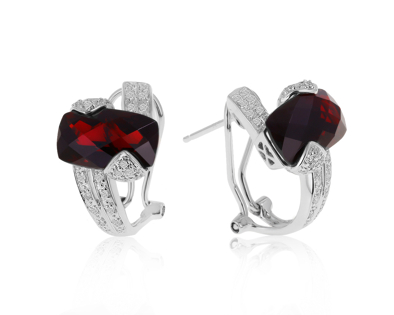 Богатые золотые серьги с гранатами 8.51ct 100521/5