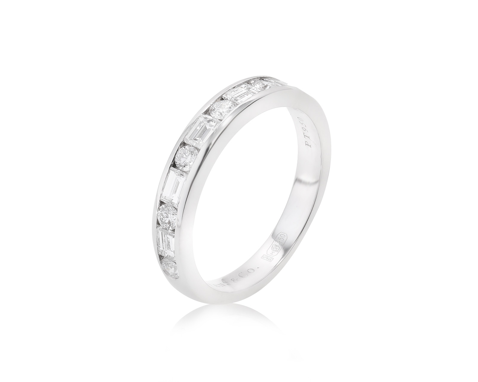 Оригинальное платиновое кольцо Tiffany&Co Channel-set Bang 080823/9