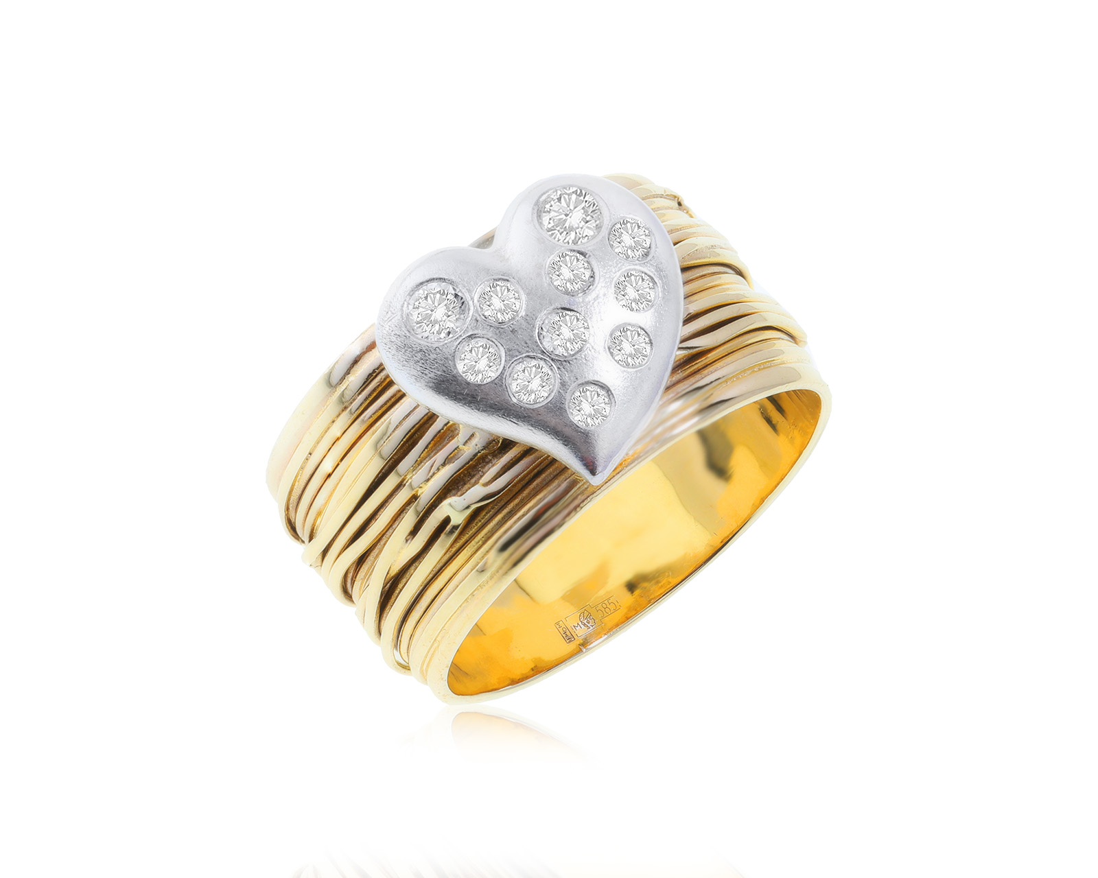 Романтичное золотое кольцо с бриллиантами 0.29ct