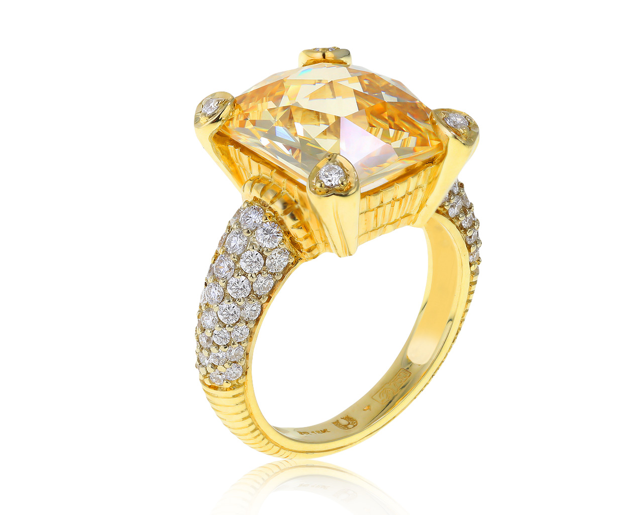 Оригинальное золотое кольцо с бриллиантами 0.95ct Judith Ripka 110521/6