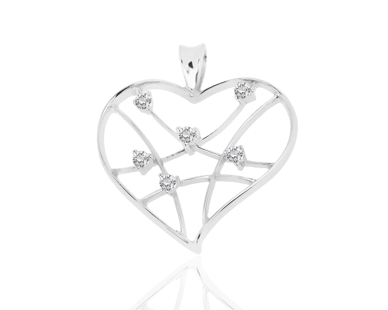 Золотая подвеска "сердце" с бриллиантами 0.31ct 111218/10 Золотая подвеска "сердце" с бриллиантами 0.31ct 111218/10