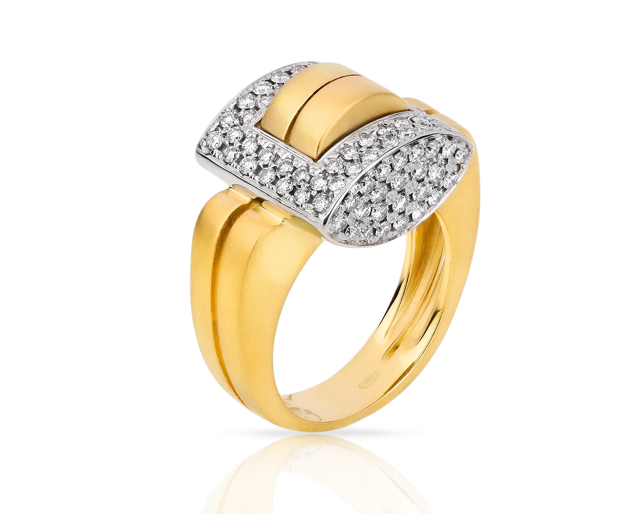 Итальянское золотое кольцо с бриллиантами 1.02ct