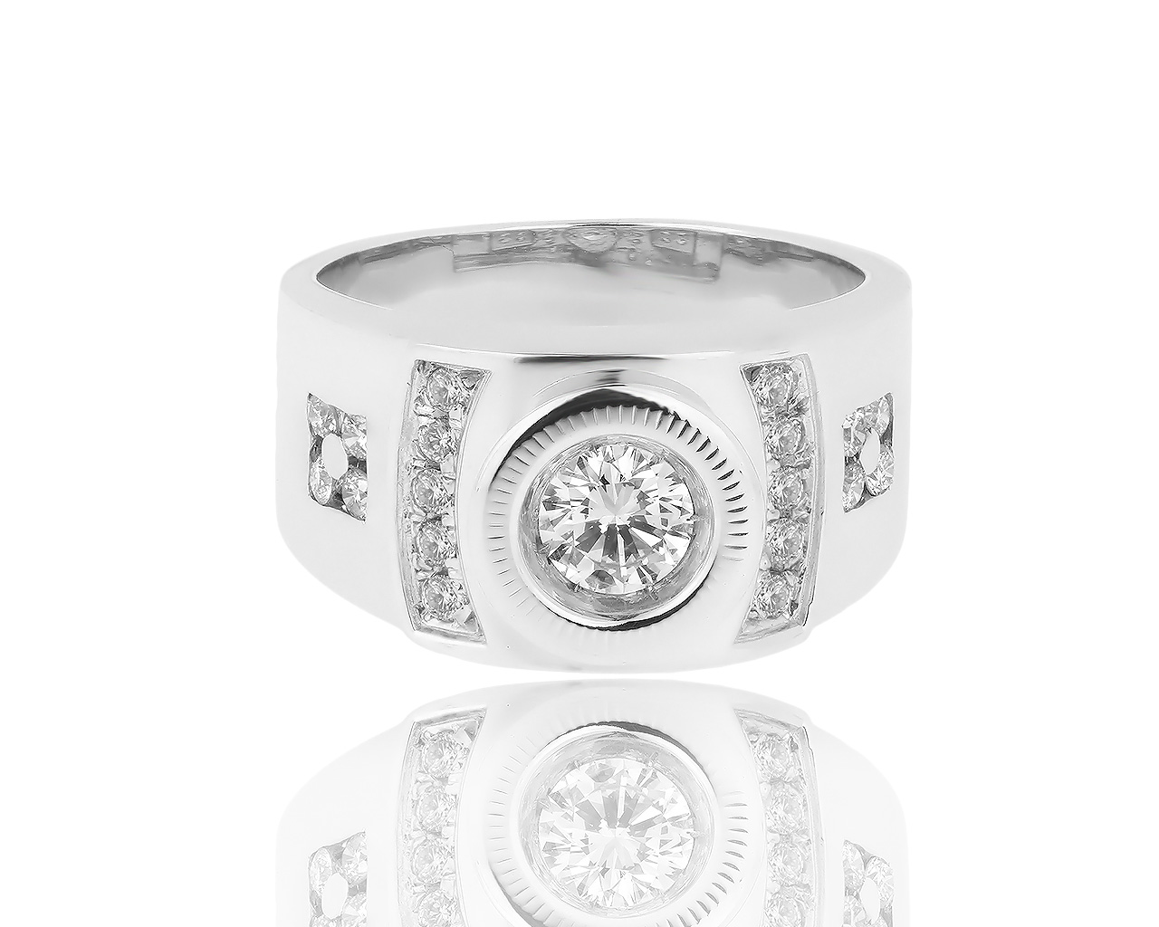 Солидное золотое кольцо с бриллиантами 0.86ct 100419/8