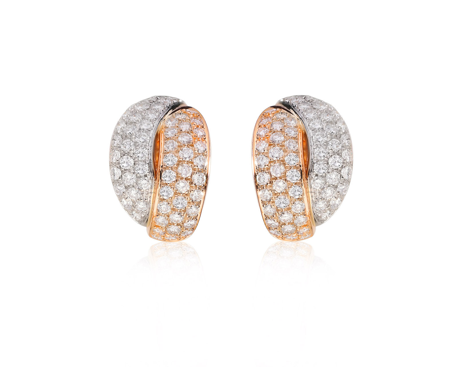 Оригинальные золотые серьги с бриллиантами 3.54ct Damiani Princess 260426/5